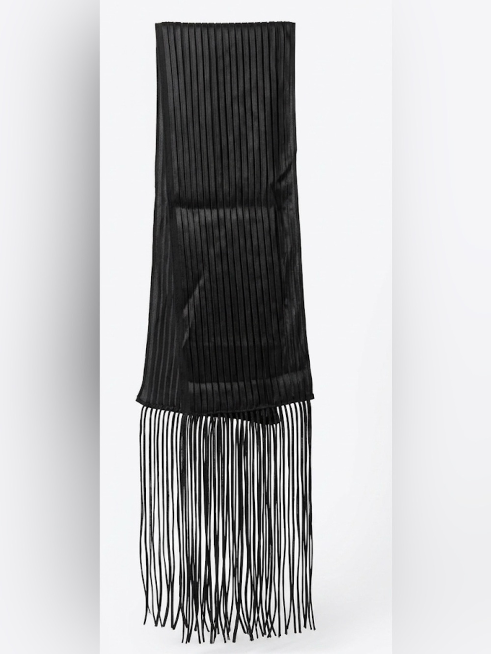 Yves Saint Laurent Black Fringe Sash Belt